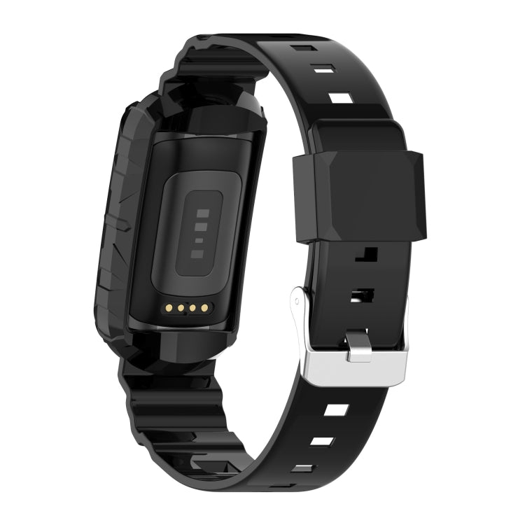 For Fitbit Charge 4 SE Silicone One Body Armor Watch Band(Black) - Watch Bands by PMC Jewellery | Online Shopping South Africa | PMC Jewellery | Buy Now Pay Later Mobicred