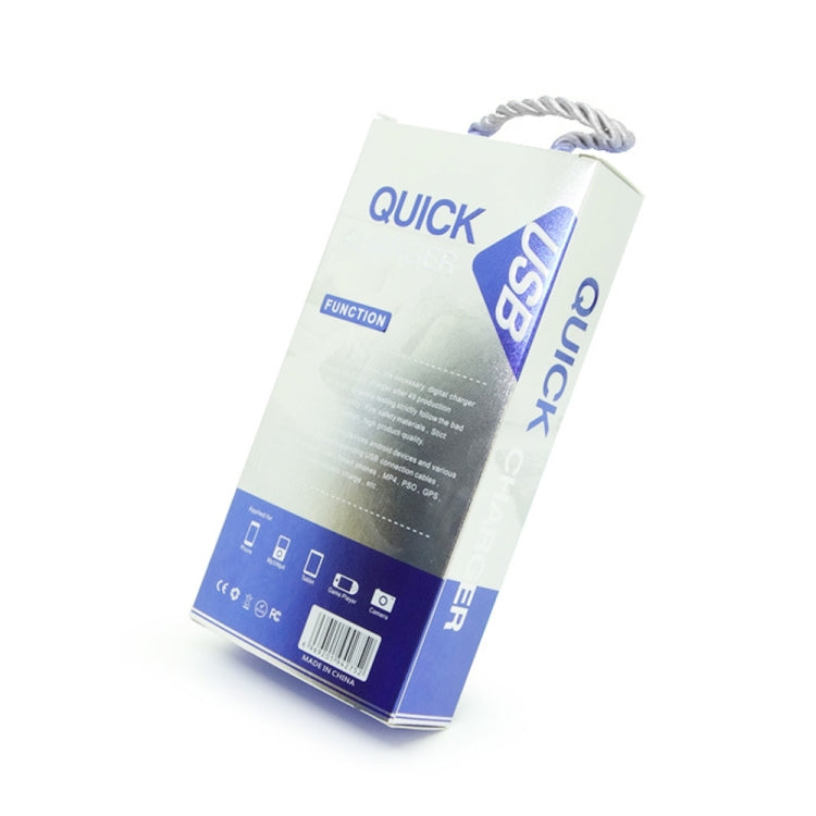CA-25 QC3.0 USB 3A Fast Charger with USB to 8 Pin Data Cable, AU Plug(White)
