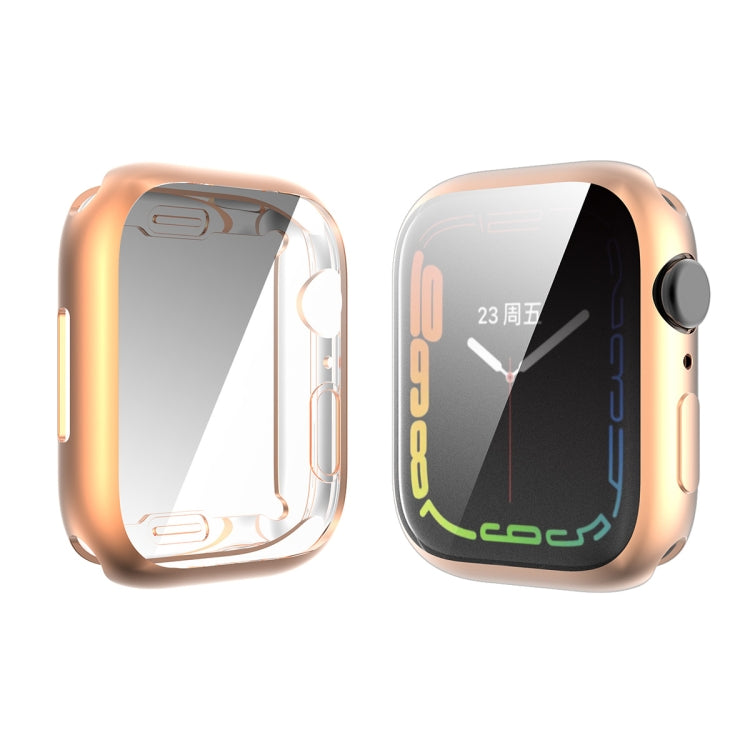 For Apple Watch Series 8 / 7 45mm ENKAY Hat-Prince Electroplated TPU Case(Rose Gold) - Watch Cases by ENKAY