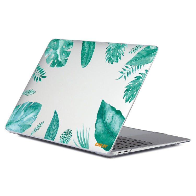 ENKAY Hat-Prince Forest Series Pattern Laotop Protective Crystal Case for MacBook Pro 16.2 inch A2485 2021/A2880 2023 (Green Leaf Pattern)