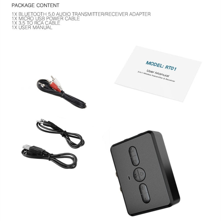 RT01 2-in-1 Bluetooth Receiver & Transmitter Car Hands-free - Audio Receiver Transmitter by PMC TechLife | Online Shopping South Africa | PMC TechLife