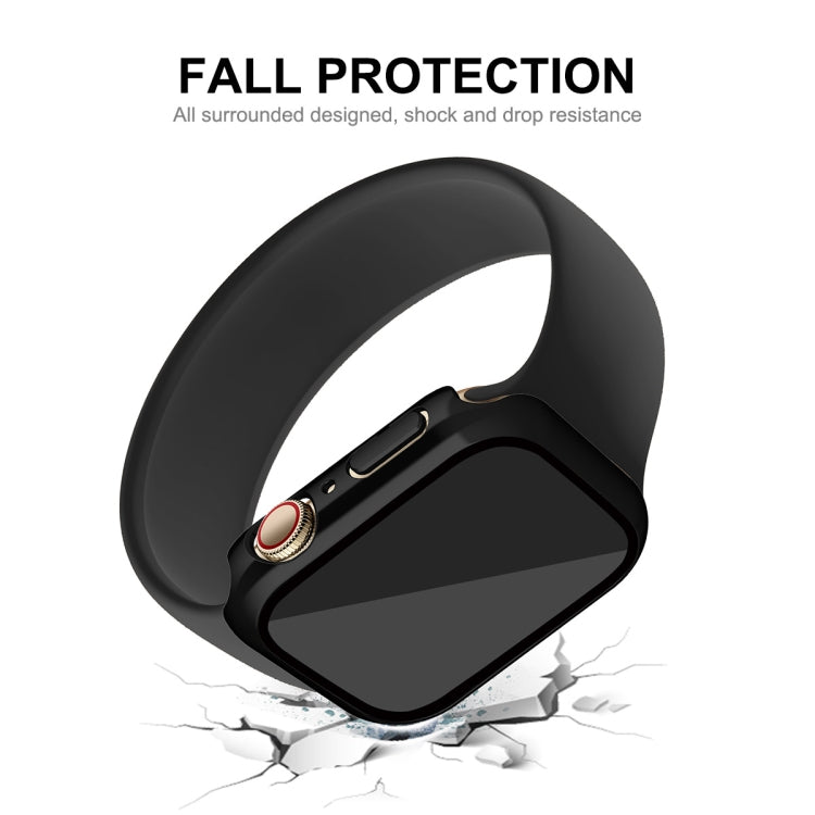 For Apple Watch Series 8 / 7 41mm ENKAY Hat-Prince 2 in 1 PC Frame + 9H Tempered Glass Case(Black) - Watch Cases by ENKAY