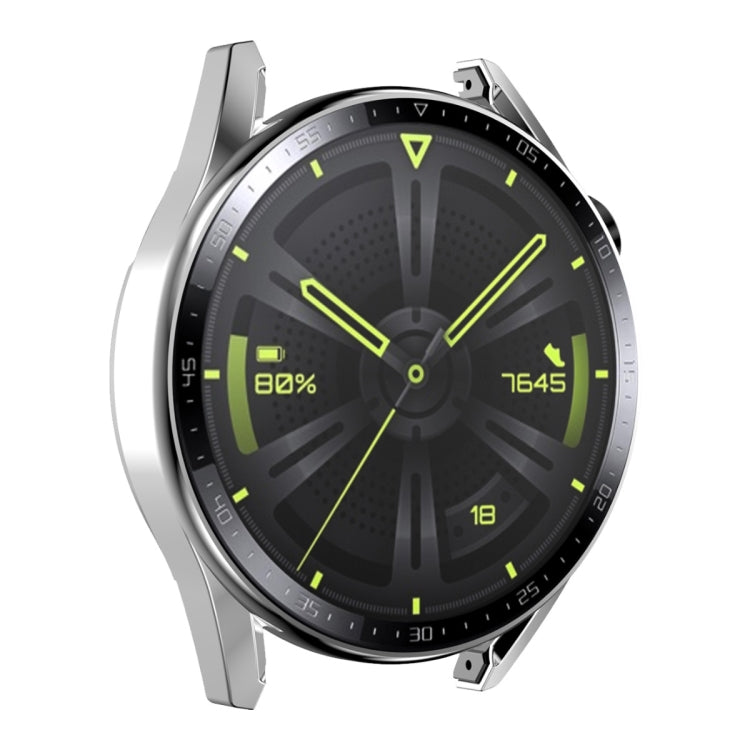 For Huawei Watch GT 3 46mm ENKAY PC Frame + Tempered Glass Protector Case With Scale(Silver)
