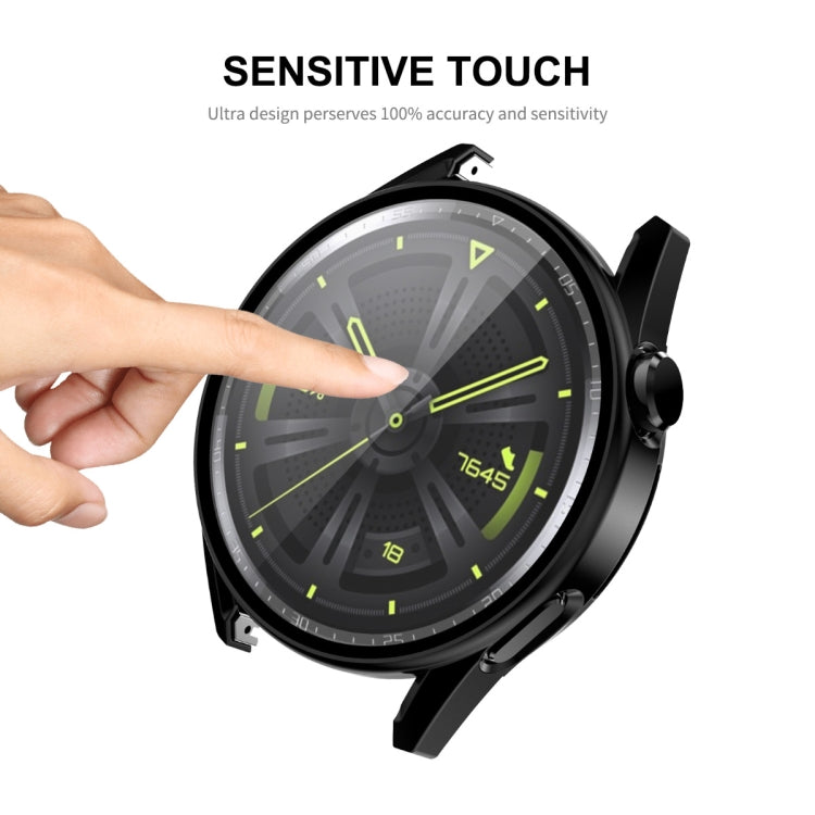 For Huawei Watch GT 3 46mm ENKAY Matte PC Frame + Tempered Glass Protector Case(Silver)