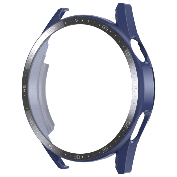 For Huawei Watch GT 3 46mm ENKAY Matte PC Frame + Tempered Glass Protector Case With Scale(Dark Blue)