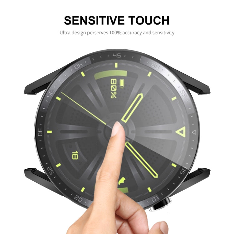 For Huawei Watch GT 3 46mm ENKAY Matte PC Frame + Tempered Glass Protector Case With Scale(Black)