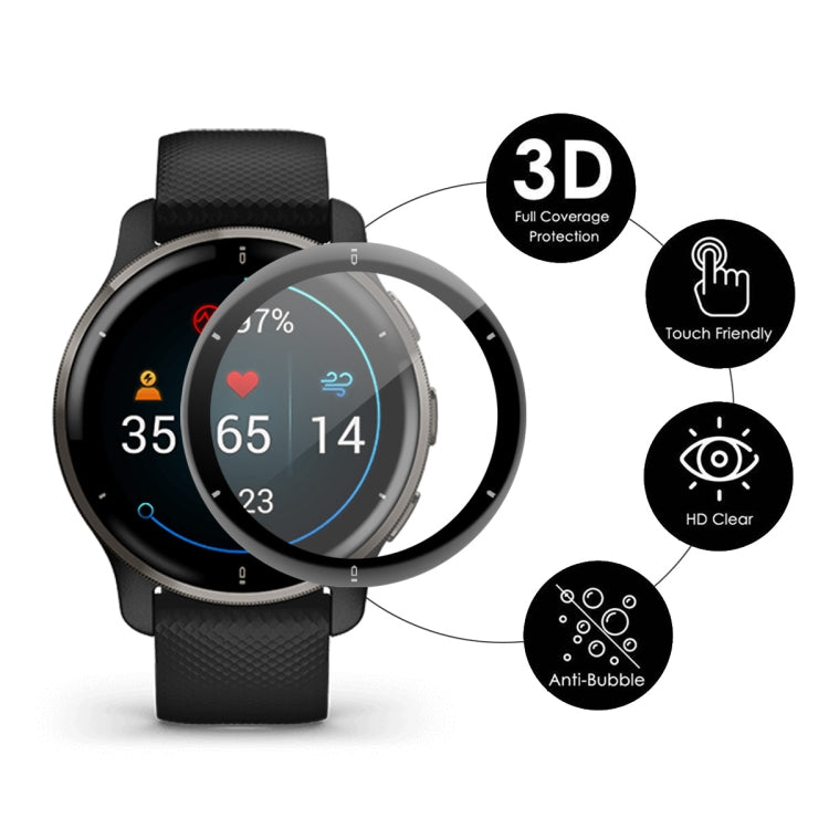 2 PCS Compatible with Garmin Venu 2 Plus ENKAY Hat-Prince 3D Full Coverage Soft PC Edge + PMMA HD Protector Film