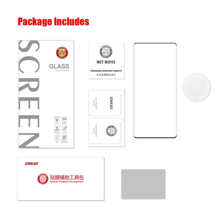 For Honor X9A / Magic5 Lite ENKAY 3D Hot Bending Edge Glue Tempered Glass Full Film with Lens Film - free shipping - PMC Jewellery - Order now!