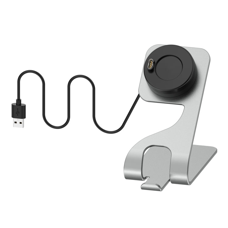 For Garmin Vivoactive 4 Rotatable Magnetic Metal Charging Base(Gray) - Charger by PMC Jewellery | Online Shopping South Africa | PMC Jewellery | Buy Now Pay Later Mobicred