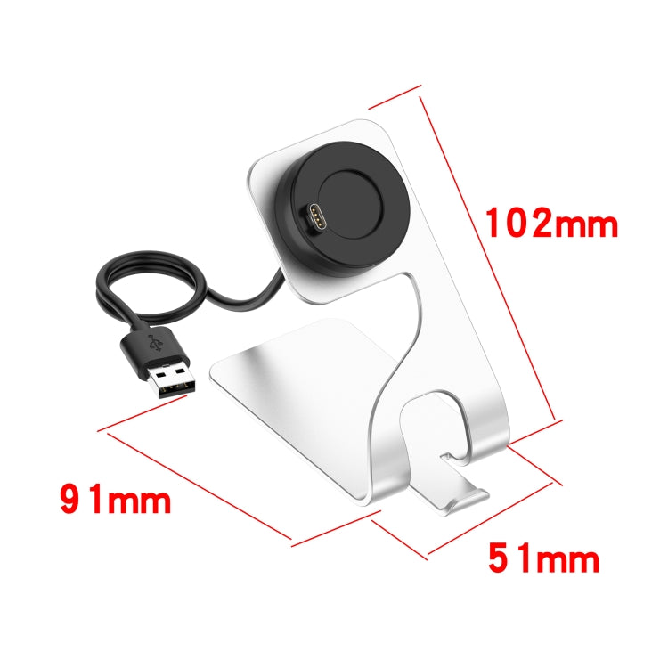For Garmin Vivoactive 4 Rotatable Magnetic Metal Charging Base(Gray) - Charger by PMC Jewellery | Online Shopping South Africa | PMC Jewellery | Buy Now Pay Later Mobicred