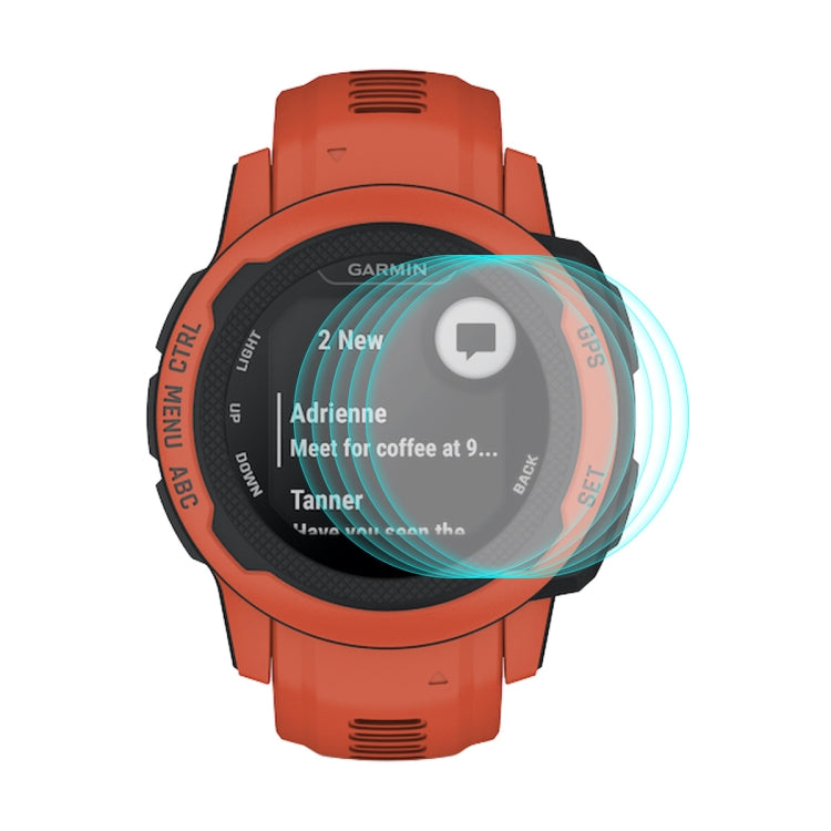 5 PCS ENKAY 0.2mm 9H Tempered Glass Screen Protector Watch Film Compatible with Garmin Instinct 2S