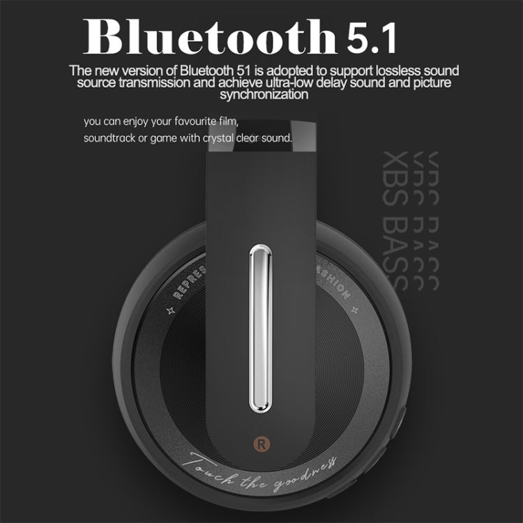 P6 Bluetooth 5.1 Wireless Stereo Headset with Microphone(Black)