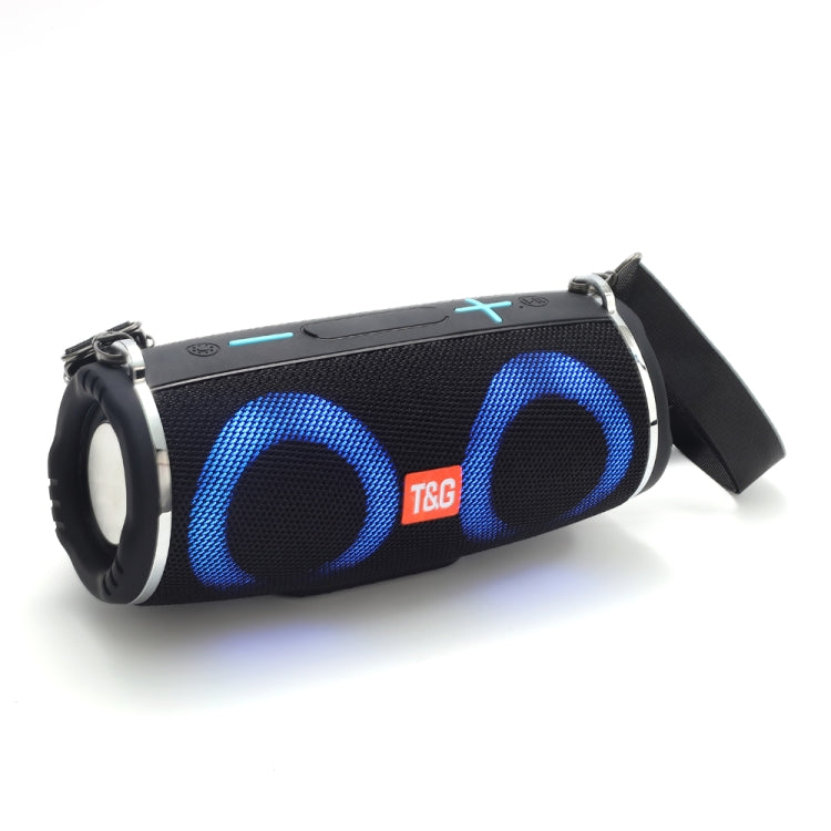 T&G TG642 RGB Light Water-resistant Portable Bluetooth Speaker Support FM / TF Card(Black)