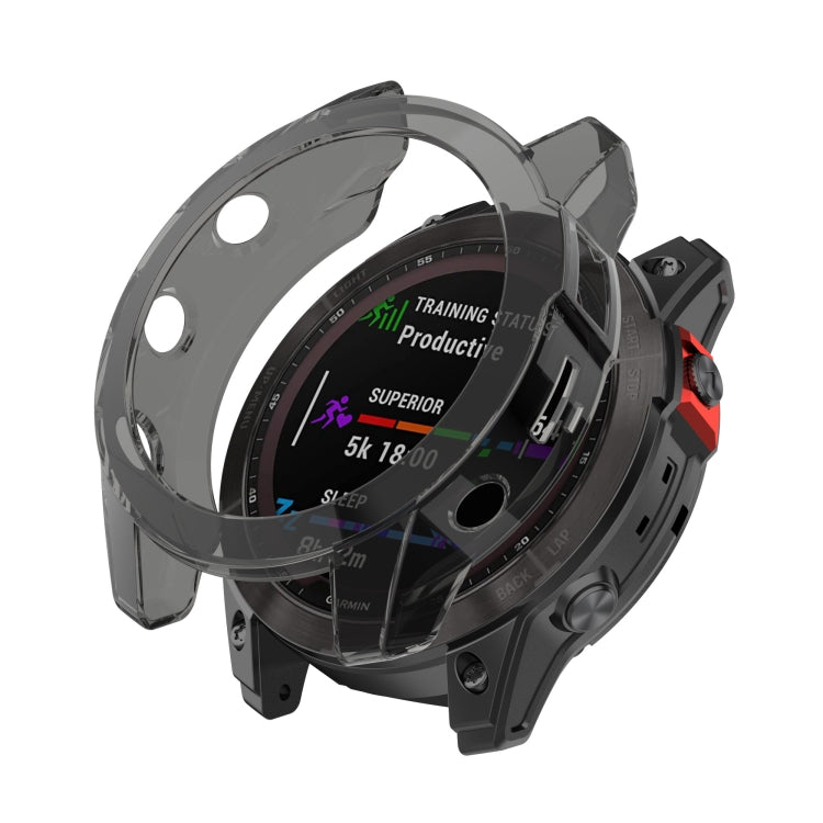 Compatible with Garmin Epix Gen2 Non-full Coverage Hollow TPU Watch Case(Transparent Black)