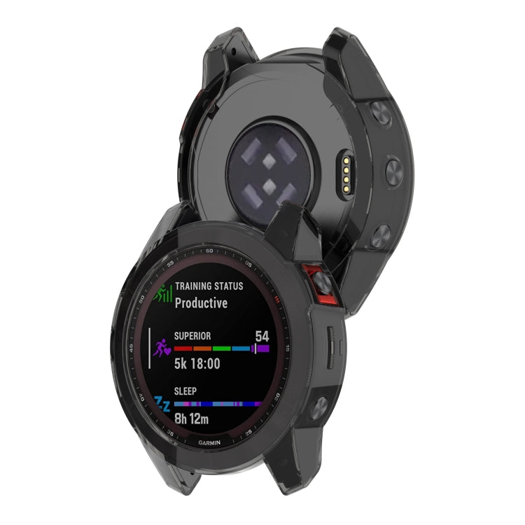 Compatible with Garmin Epix Gen2 Non-full Coverage Hollow TPU Watch Case(Transparent Black)