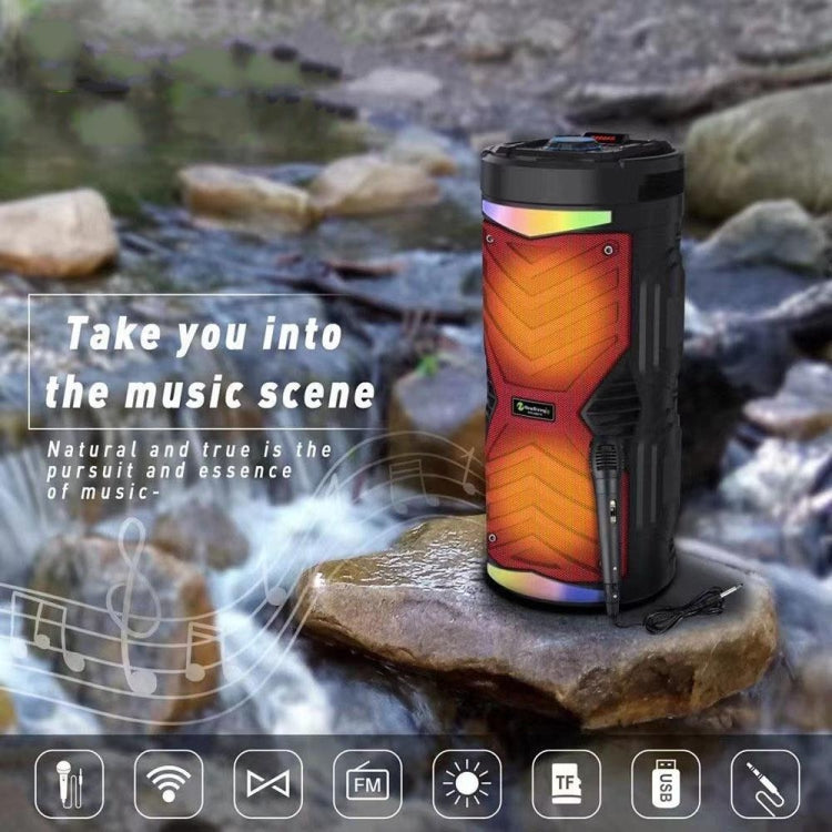 NewRixing NRG6601A Outdoor Portable Karaoke Wireless Speaker 20W Audio Amplifier With Mic(A)