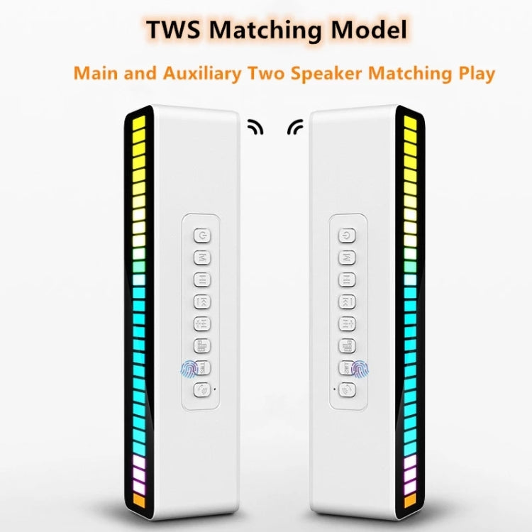 Duosi M8 LED Pickup Rhythm Ambient Light Multi-function TWS Bluetooth Speaker Bar(White) - Desktop Speaker by Duosi | Online Shopping South Africa | PMC Jewellery | Buy Now Pay Later Mobicred