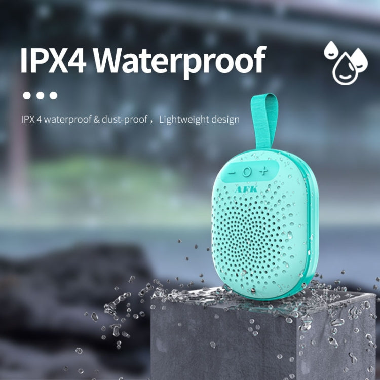AEC BT513 RGB Light Water-resistant Portable Bluetooth Speaker Support FM / TF Card(Peacock Blue)