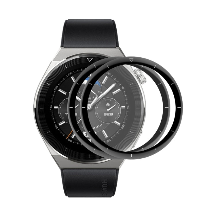 2 PCS For Huawei Watch GT 3 Pro 46mm ENKAY 3D Full Coverage Soft PC Edge + PMMA HD Screen Watch Film