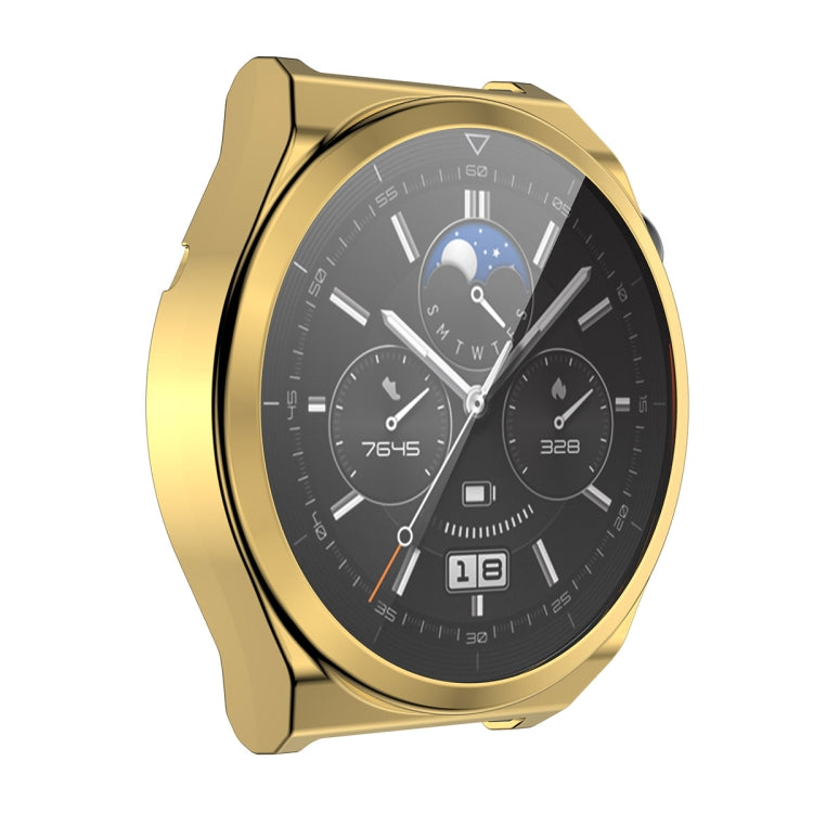 For Huawei Watch GT 3 Pro 43mm ENKAY Full Coverage Electroplated Soft TPU Case with Screen Protection(Golden) - Watch Cases by ENKAY
