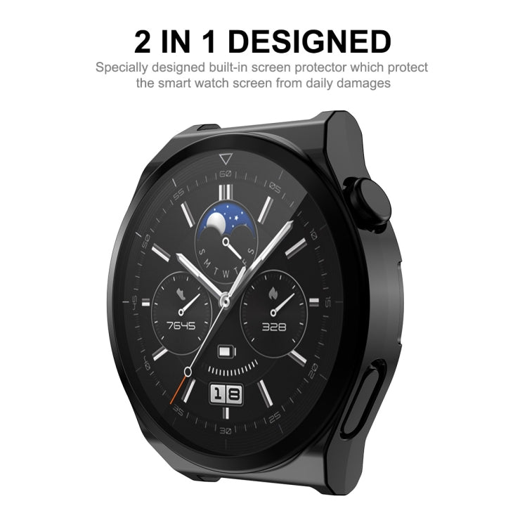 For Huawei Watch GT 3 Pro 46mm ENKAY Full Coverage Electroplated Soft TPU Case with Screen Protection(Grey)
