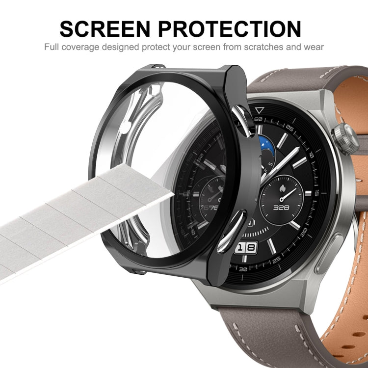 For Huawei Watch GT 3 Pro 46mm ENKAY Full Coverage Electroplated Soft TPU Case with Screen Protection(Grey)