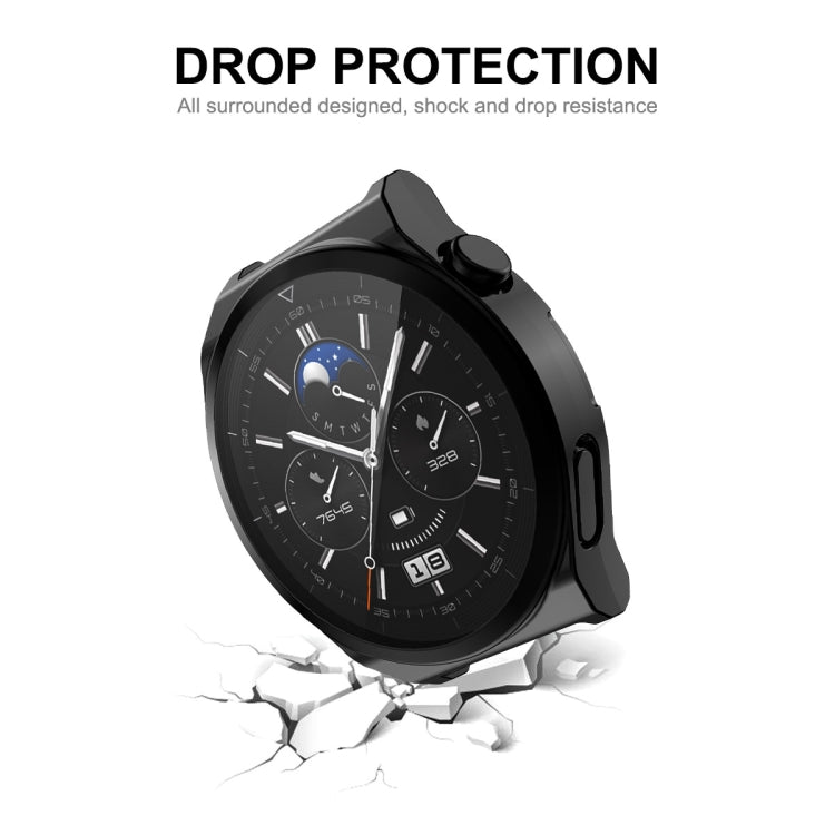 For Huawei Watch GT 3 Pro 46mm ENKAY Full Coverage Electroplated Soft TPU Case with Screen Protection(Grey)