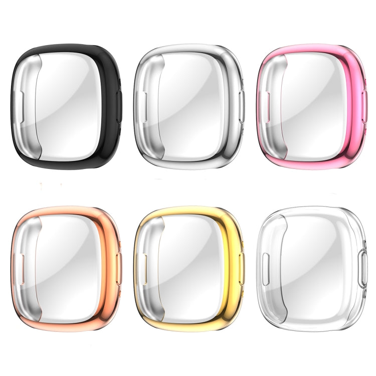 For Fitbit Versa 4 Shockproof TPU Protective Watch Case(Black) - Watch Cases by PMC Jewellery | Online Shopping South Africa | PMC Jewellery | Buy Now Pay Later Mobicred