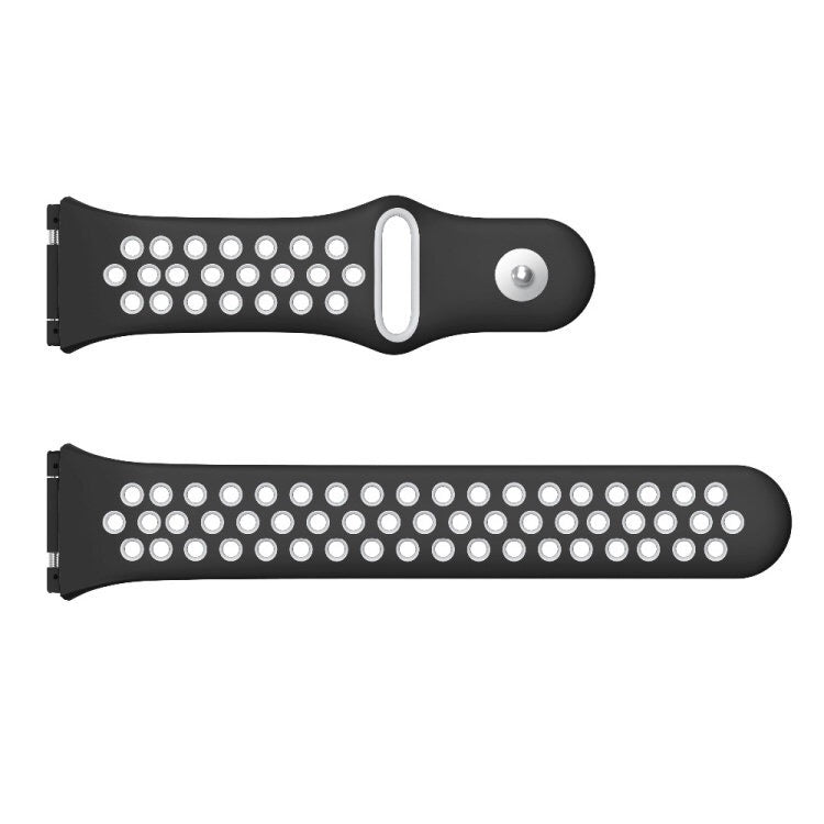 For Fitbit Ionic Breathable Two-tone Silicone Watch Band(Black White) - Watch Bands by PMC Jewellery | Online Shopping South Africa | PMC Jewellery | Buy Now Pay Later Mobicred