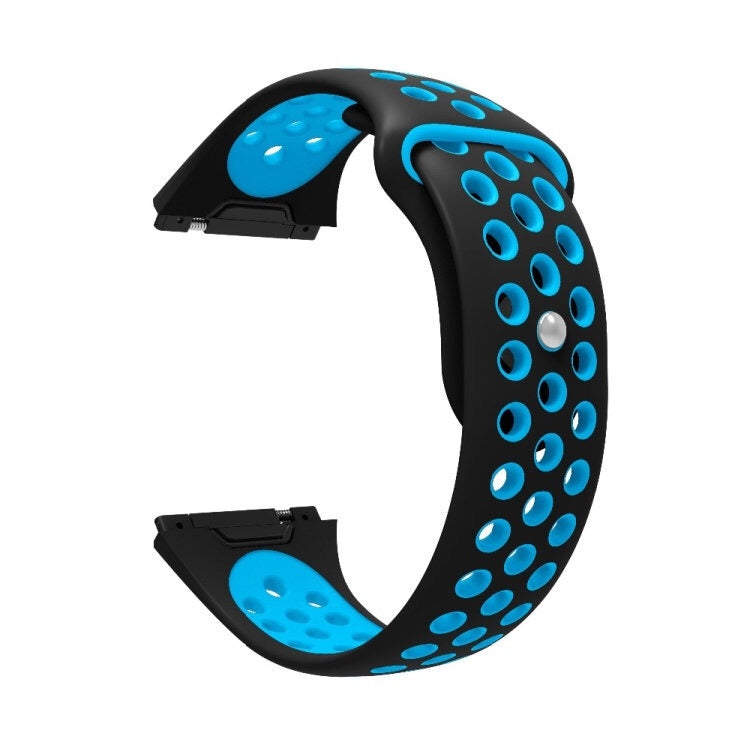 For Fitbit Ionic Breathable Two-tone Silicone Watch Band(Black Blue) - Watch Bands by PMC Jewellery | Online Shopping South Africa | PMC Jewellery | Buy Now Pay Later Mobicred