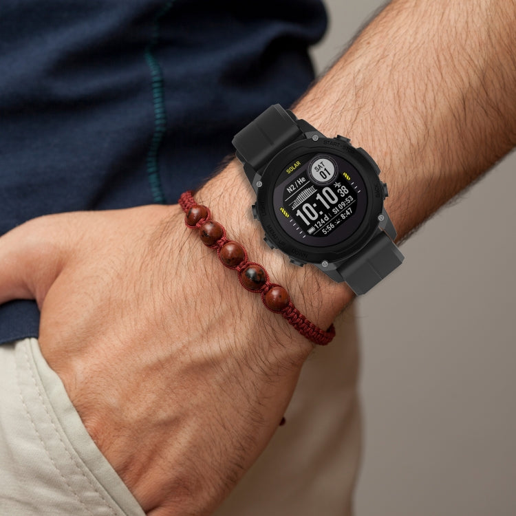 Compatible with Garmin Approach S60 22mm Solid Color Silicone Watch Band(Black)