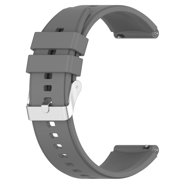 Protruding Head Silicone Strap Silver Buckle For Samsung Galaxy Watch4 Classic 42mm/46mm 20mm(Gray)
