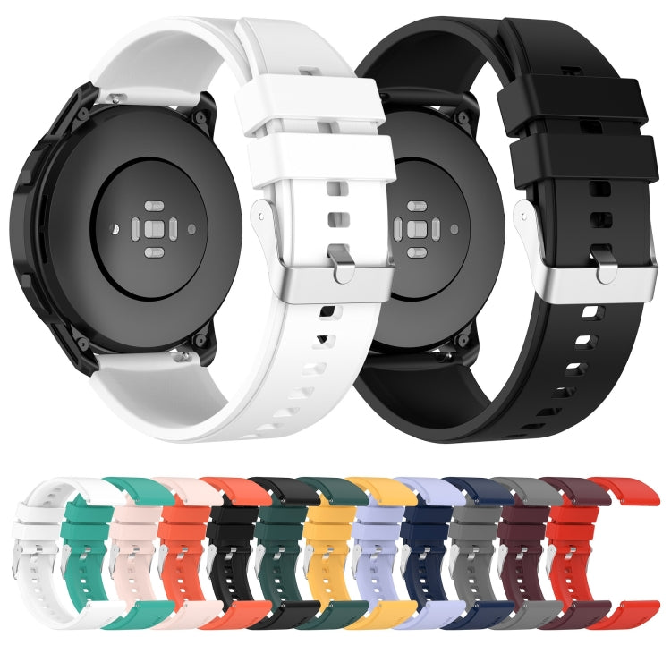 Protruding Head Silicone Strap Silver Buckle For Samsung Galaxy Watch4 Classic 42mm/46mm 20mm(Gray)