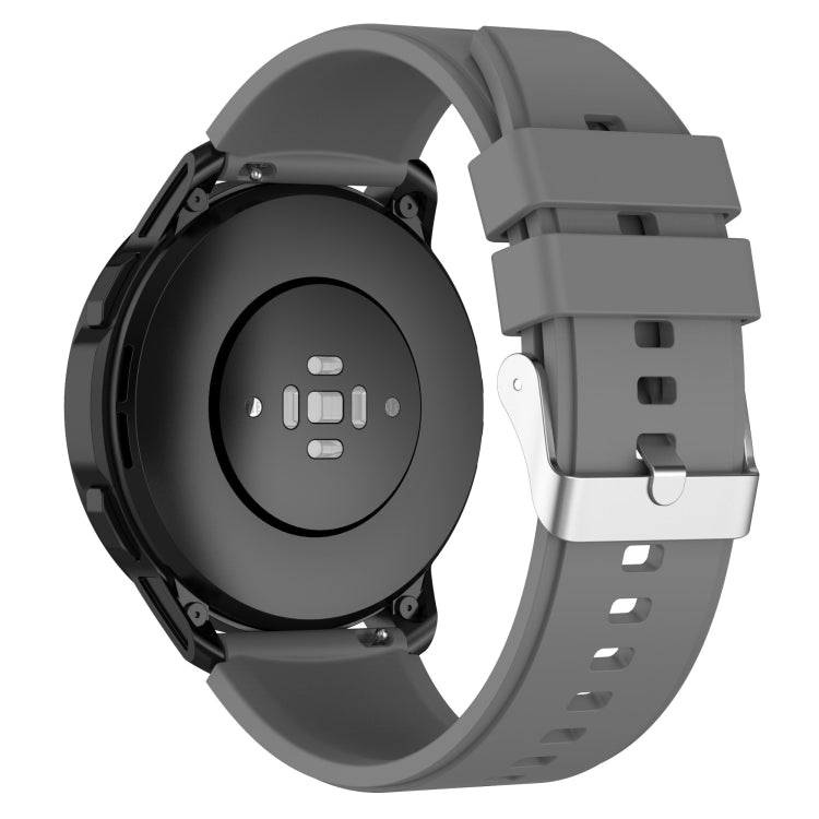 For Huami Amazfit GTS 3 20mm Protruding Head Silicone Strap Silver Buckle(Gray)