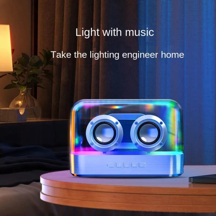 K9 Transparent RGB Portable Wireless Bluetooth Speaker Support AUX FM TF Card(Black)