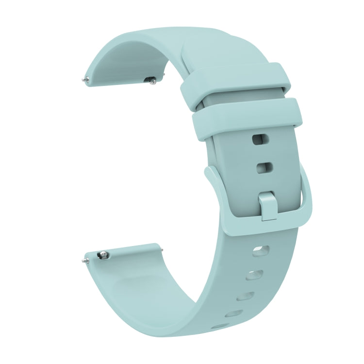 Compatible with Garmin VivoMove Style 20mm Solid Color Soft Silicone Watch Band(Sapphire Green)