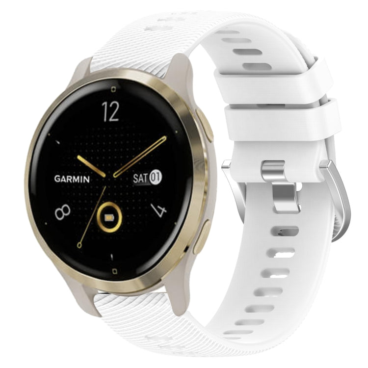 Compatible with Garmin Venu 2S 18mm Solid Color Silicone Watch Band(White)