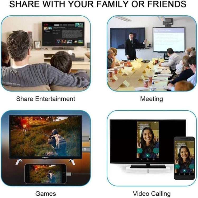 2m 1080P 8 Pin to HDMI Adapter Cable, Compatible with iPhone to HDMI Adapter(Black) - Video & Audio Cable by PMC TechLife | Online Shopping South Africa | PMC TechLife