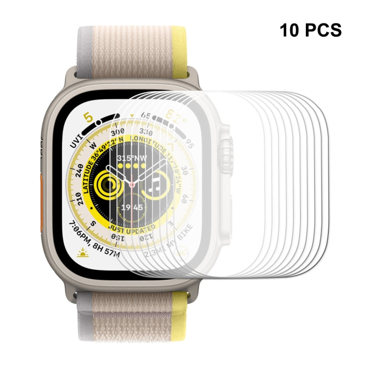 For Apple Watch Ultra / Ultra 2 / Ultra 3 49mm 10pcs ENKAY 0.2mm 9H Tempered Glass Watch Film