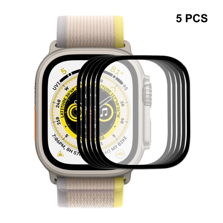 For Apple Watch Ultra / Ultra 2 / Ultra 3 49mm 5pcs ENKAY 9H Full Cover Tempered Glass Watch Film