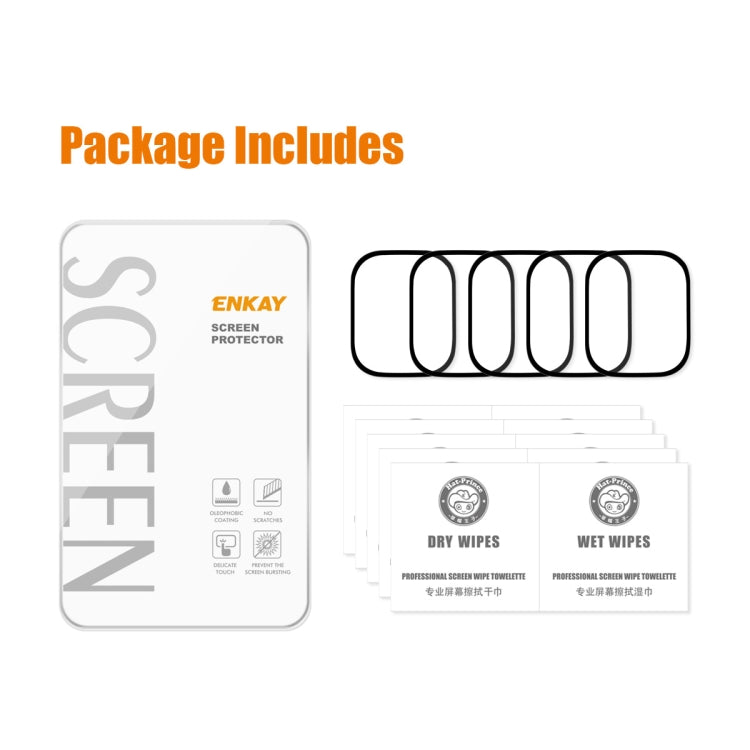 For Apple Watch Ultra / Ultra 2 / Ultra 3 49mm 5pcs ENKAY 9H Full Cover Tempered Glass Watch Film