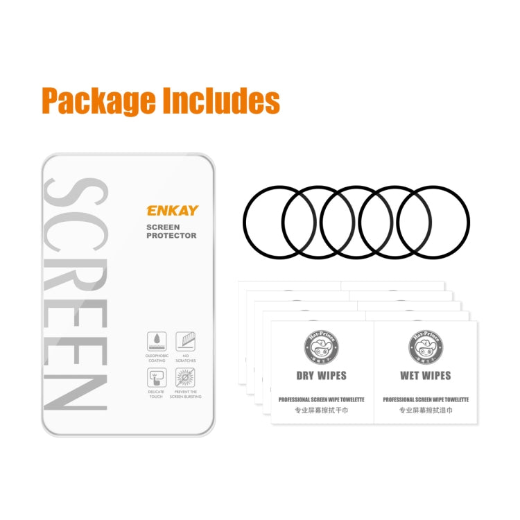 5 PCS For Samsung Galaxy Watch5 44mm ENKAY 9H Full Cover Tempered Glass Watch Film - Screen Protector by ENKAY | Online Shopping South Africa | PMC Jewellery | Buy Now Pay Later Mobicred