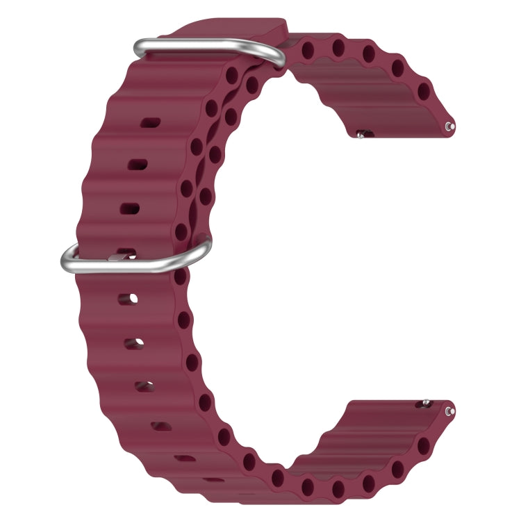 For Xiaomi MI Watch S1 22mm Ocean Style Silicone Solid Color Watch Band(Wine Red)