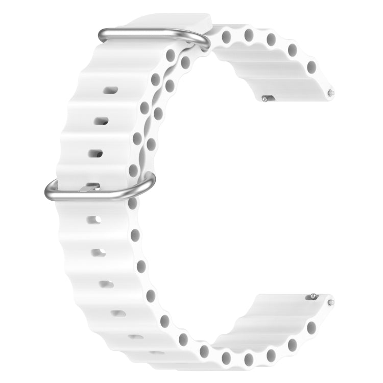 For Xiaomi MI Watch Color 2 22mm Ocean Style Silicone Solid Color Watch Band(White)