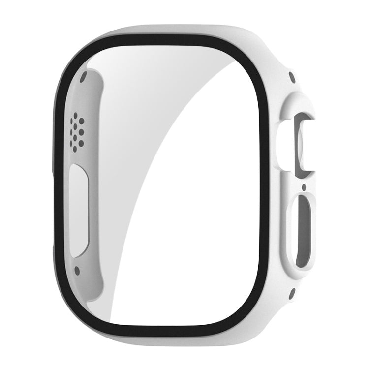 For Apple Watch Ultra / Ultra 2 49mm ENKAY PC Frame 9H Tempered Glass Case(White) - Watch Cases by ENKAY