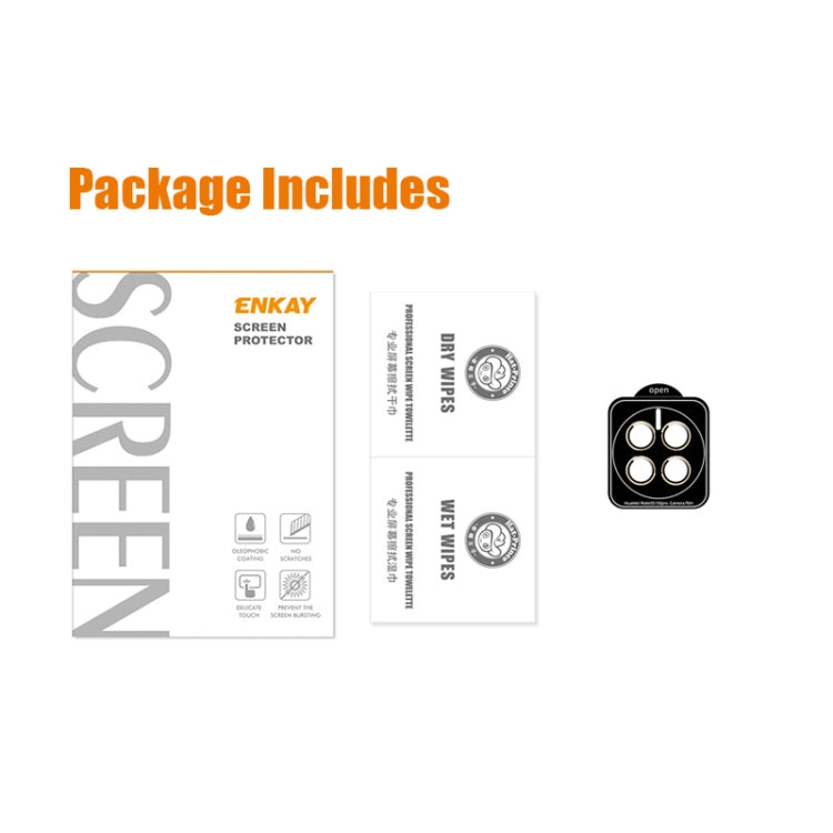 For Huawei Mate 50 / 50E ENKAY 9H Rear Camera Aluminium Alloy Tempered Glass Film(Golden) - Huawei Tempered Glass by ENKAY | Online Shopping South Africa | PMC TechLife | Buy Now Pay Later Mobicred
