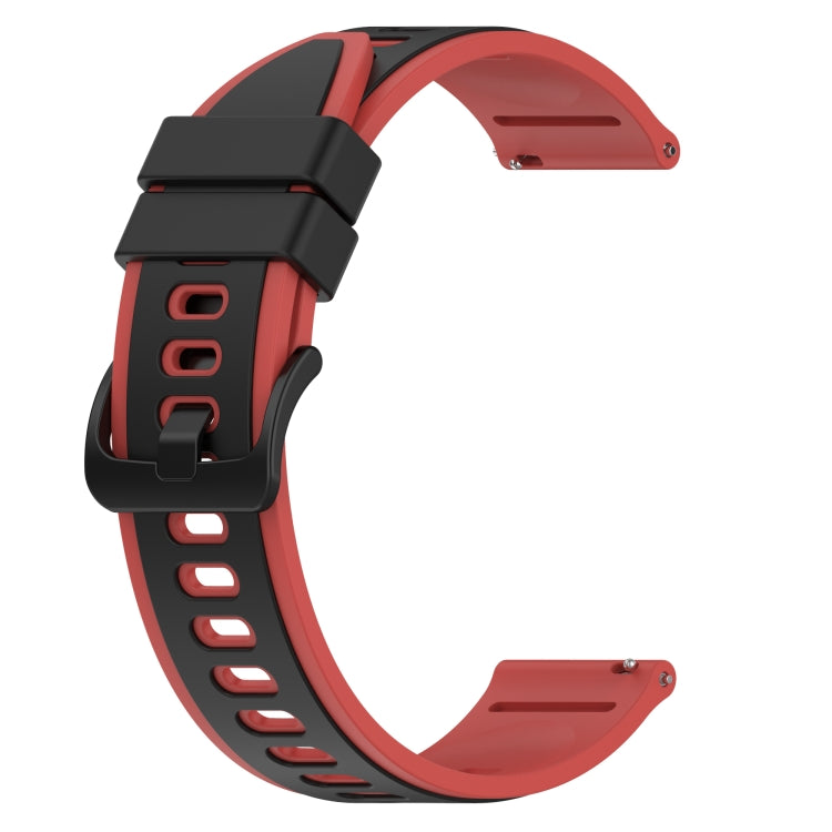 For Xiaomi MI Watch S1 22mm Two-Color Silicone Watch Band(Black+Red)