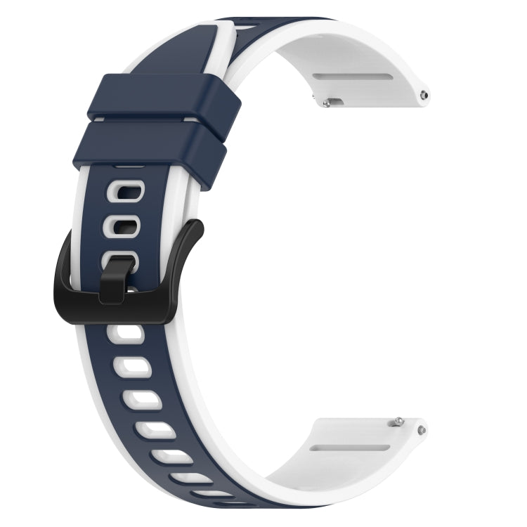 For Xiaomi MI Watch S1 22mm Two-Color Silicone Watch Band(Midnight Blue + White)