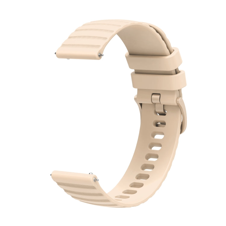 Compatible with Garmin Vivoactive 4S 18mm Wavy Dotted Solid-Color Silicone Watch Band(Starlight Color)
