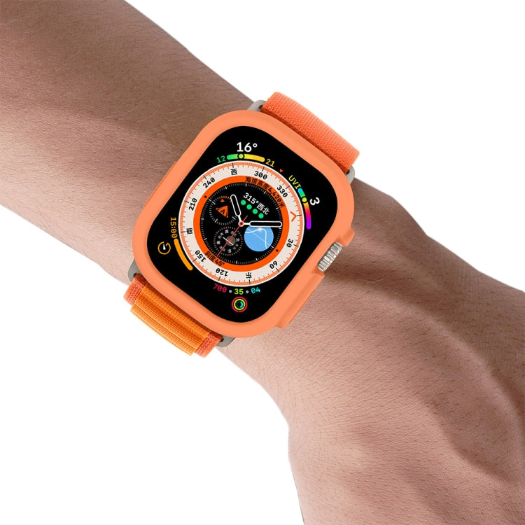 For Apple Watch Ultra 49mm ENKAY Solid Color Protective Soft TPU Frame Case(Beige) - Watch Cases by ENKAY